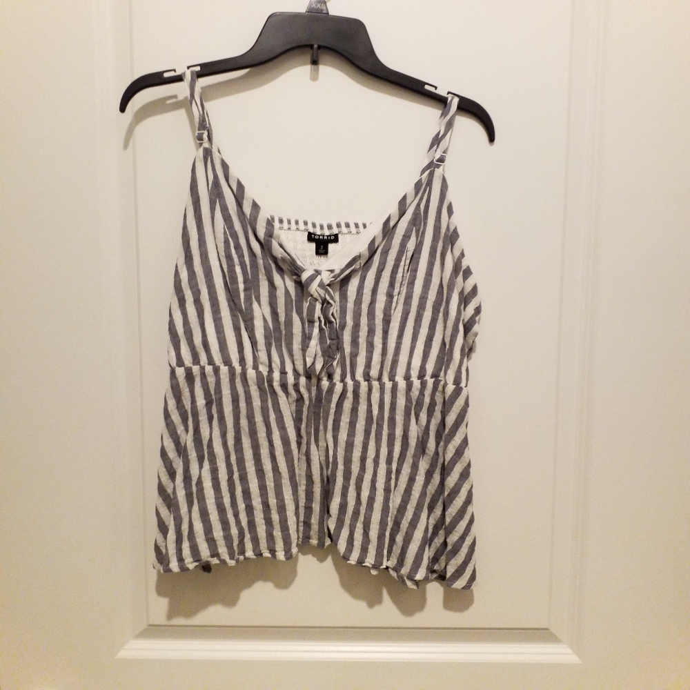 Torrid Striped Peplum Top, Size 2X